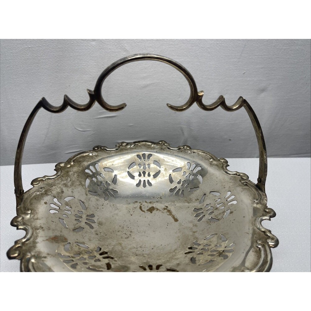 Vintage International Silver Co. Lovelace Pedestal Plated Brides Basket Dish 11" - Picture 4 of 11